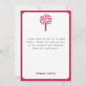 Big Crayon Tree / Lehrerbewertung Dankeskarte (Rückseite)