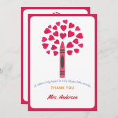 Big Crayon Tree / Lehrerbewertung Dankeskarte (Vorne/Hinten)