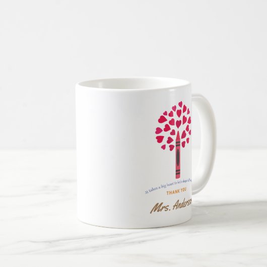 Big Crayon Tree / Lehrerbewertung Kaffeetasse (VorderseiteRechts)