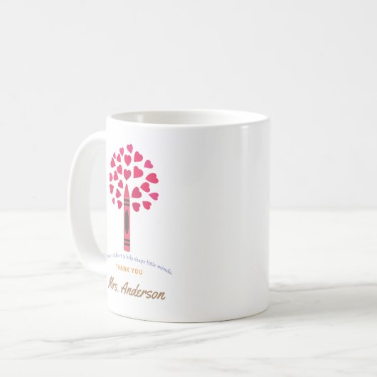 Big Crayon Tree / Lehrerbewertung Kaffeetasse (Vorderseite Links)