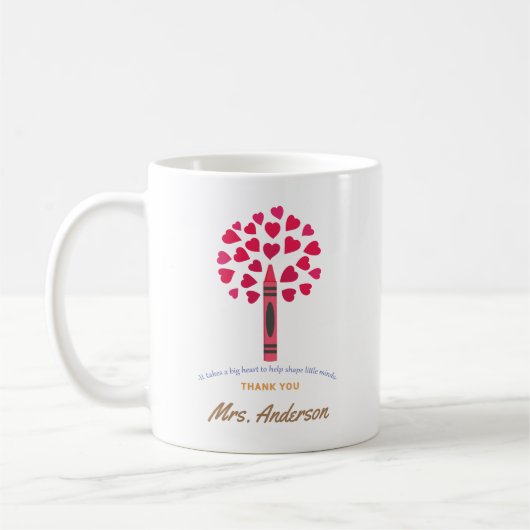 Big Crayon Tree / Lehrerbewertung Kaffeetasse (Links)