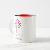 Big Crayon Tree / Lehrerbewertung Zweifarbige Tasse (Vorderseite Links)