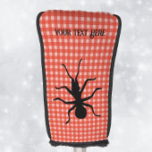 Big Creepy Black Ant on Tablecloth Picnic Kariert Golf Headcover