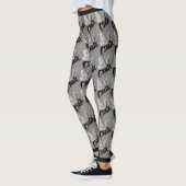 Big Creepy Schwarz-weiß Bees Skulls on Wings Leggings (Links)