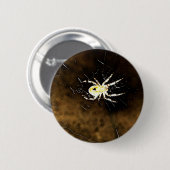Big Creepy Spider im Web Button (Vorne & Hinten)