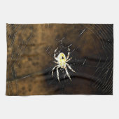 Big Creepy Spider im Web Handtuch (Horizontal)