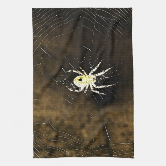 Big Creepy Spider im Web Handtuch (Vertikal)