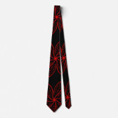 Big Crimson Pattern auf schwarz Krawatte (Vorderseite)