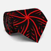Big Crimson Pattern auf schwarz Krawatte (Gerollt)