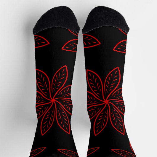 Big Crimson Pattern auf schwarz Socken (Oben)