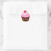 Big Cupcake & Cherry Gastgeschenk Runder Aufkleber (Tasche)