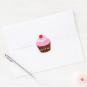 Big Cupcake & Cherry Gastgeschenk Runder Aufkleber (Umschlag)