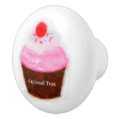 Big Cupcake & Cherry Niedliche Wasserfarbe Keramikknauf (Rechts)