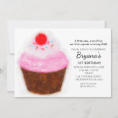 Big Cupcake & Cherry Party Einladungen (Vorderseite)