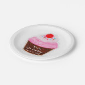 Big Cupcake & Cherry Party Pappteller (Schrägansicht)