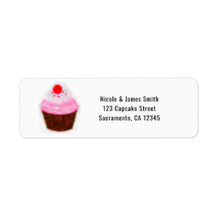 Big Cupcake & Cherry Wasserfarbe Party Einladung