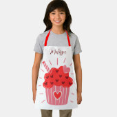 Big Cupcake Red Heart Kids Schürze (Insitu)