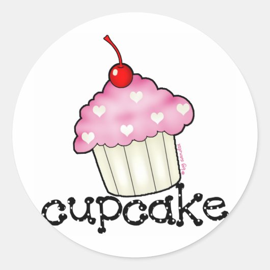 Big Cupcake Runder Aufkleber (Vorderseite)