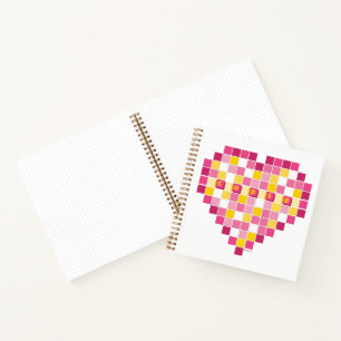 Big Cupid Pixel Herz Notizblock