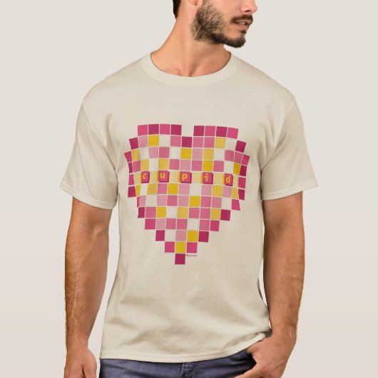 Big Cupid Pixel Herz T-Shirt (Vorderseite)