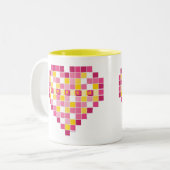 Big Cupid Pixel Herz Zweifarbige Tasse (Vorderseite Links)