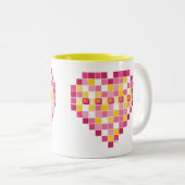Big Cupid Pixel Herz Zweifarbige Tasse (VorderseiteRechts)