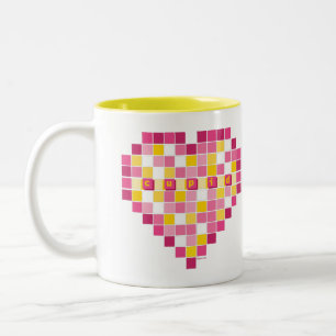 Big Cupid Pixel Herz Zweifarbige Tasse