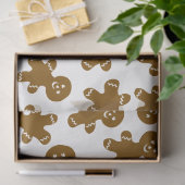 Big Cute Gingerbread Man Pattern on White Seidenpapier (Geschenk)