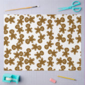 Big Cute Gingerbread Man Pattern on White Seidenpapier (Basteln)