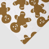 Big Cute Gingerbread Man Pattern on White Seidenpapier (Ausschnitt)