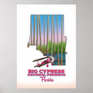 Big Cypress National Preserve Florida Karte Poster