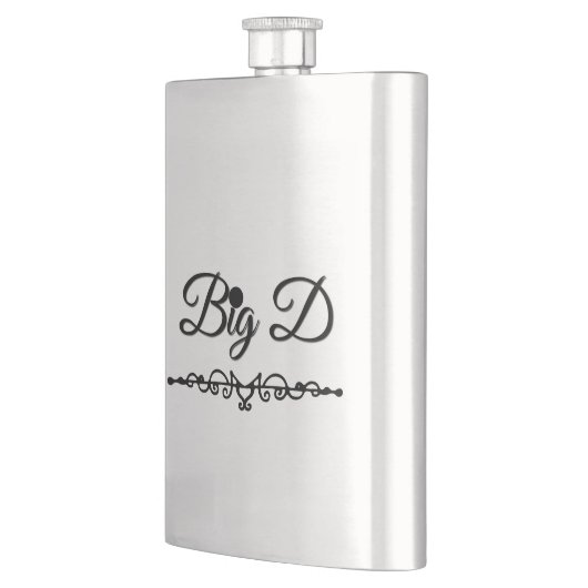 Big D mit rotem Herzen Flachmann (Links)