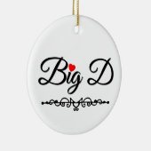 Big D mit rotem Herzen Keramik Ornament (Rechts)