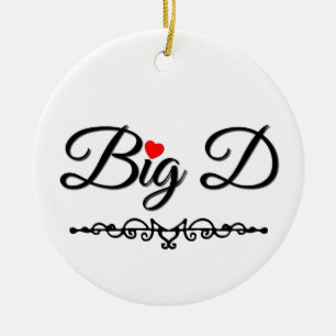 Big D mit rotem Herzen Keramik Ornament