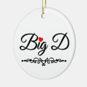Big D mit rotem Herzen Keramik Ornament (Links)