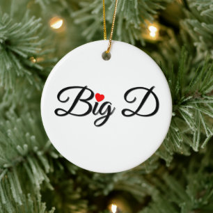 Big D mit rotem Herzen Keramik Ornament