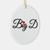 Big D mit rotem Herzen Keramik Ornament (Rechts)