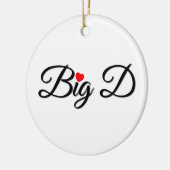 Big D mit rotem Herzen Keramik Ornament (Links)