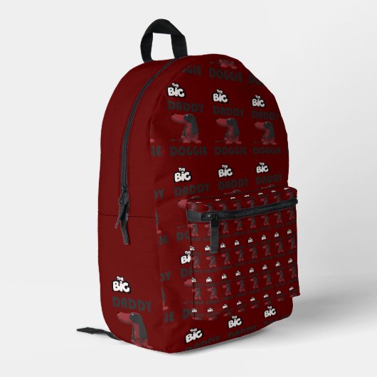BIG DADDY DOG DESIGN BEDRUCKTER RUCKSACK (Rückseitige Ecke links)