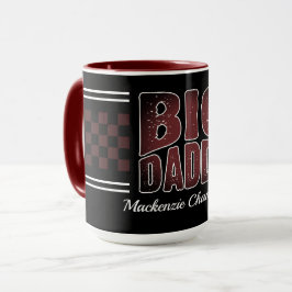 Big Daddy mit braunen Schachbretts und Name auf Bl Tasse