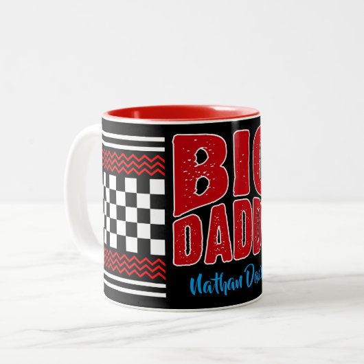 Big Daddy mit deinem Namen auf Black Zweifarbige Tasse (Vorderseite Links)