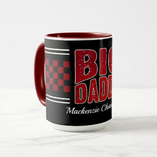 Big Daddy mit dunkelroten Karos und Namen auf Schw Tasse