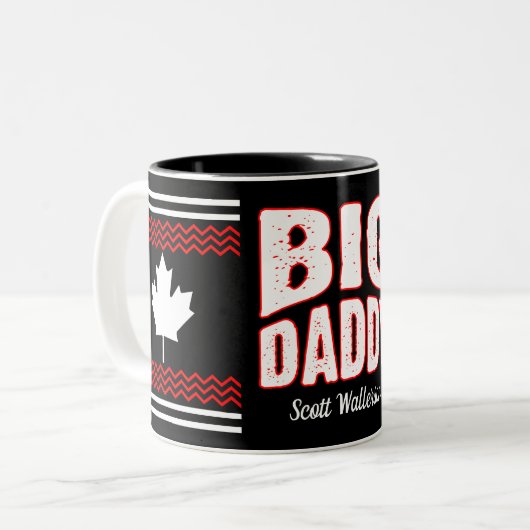 Big Daddy mit kanadischem Ahorn und Ihrem Namen au Zweifarbige Tasse (Vorderseite Links)