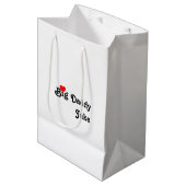 Big Daddy mit Red Heart Medium Geschenktasche Mittlere Geschenktüte (Vorderseite Schrägansicht)