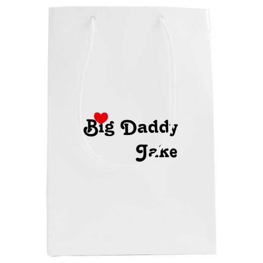 Big Daddy mit Red Heart Medium Geschenktasche Mittlere Geschenktüte (Vorderseite)