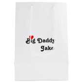 Big Daddy mit Red Heart Medium Geschenktasche Mittlere Geschenktüte (Rückseite)