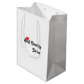 Big Daddy mit Red Heart Medium Geschenktasche Mittlere Geschenktüte (Rückseite Schrägansicht)