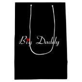 Big Daddy mit Red Heart Medium Geschenktasche Mittlere Geschenktüte (Rückseite)