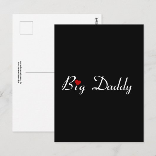 Big Daddy mit Red Heart Postkarte (Vorne/Hinten)