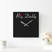 Big Daddy mit Red Heart Quadratische Wanduhr (Zuhause)